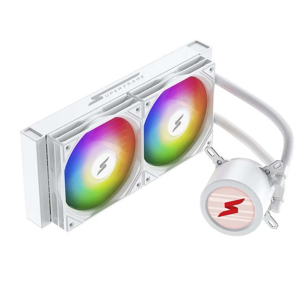 Imagem 5 de 5 do produto Water Cooler Superframe Isengard Magic, 240mm, Bomba Infinit, Display Lcd Customizável, ARGB, Intel-amd, White, Sf-w240-mw