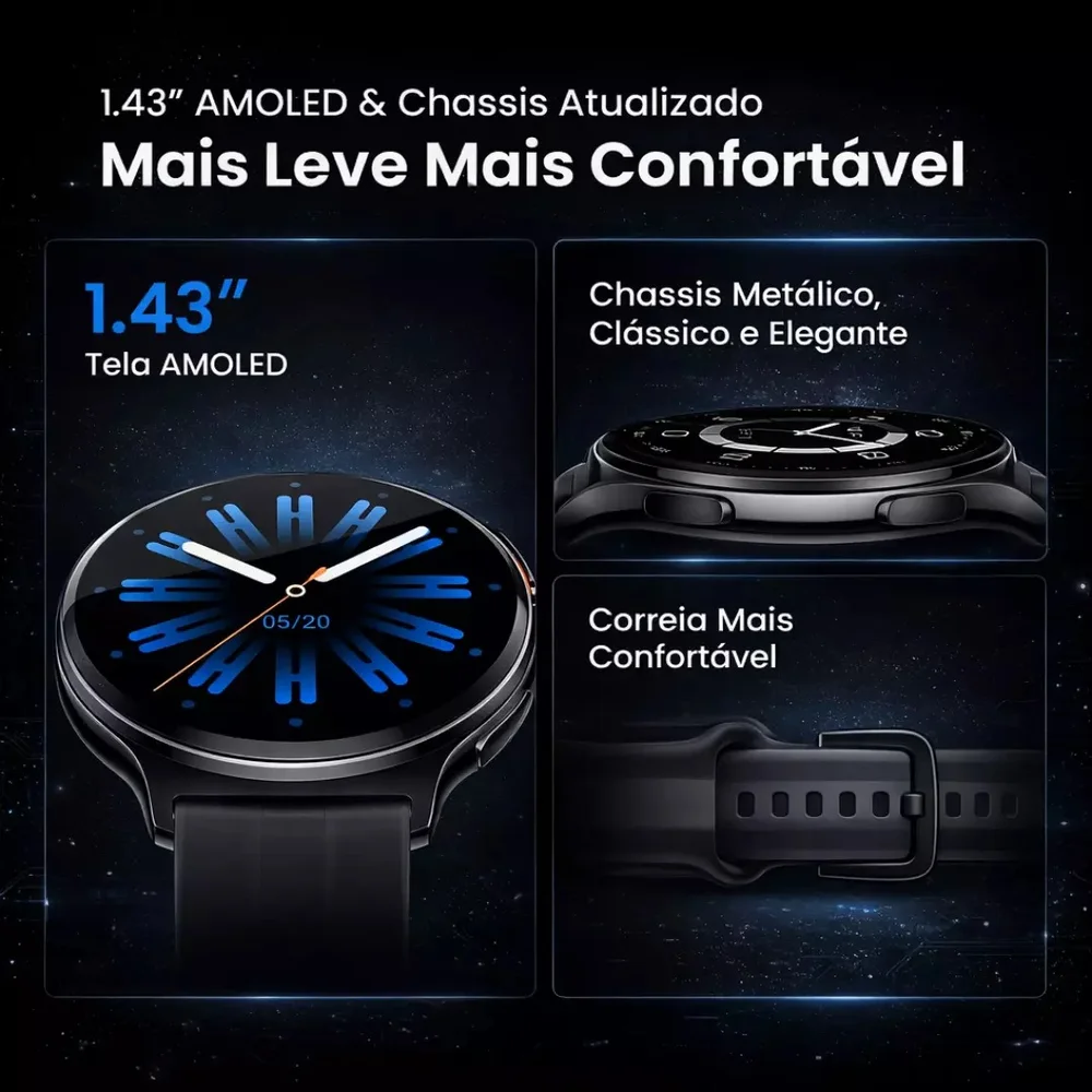Imagem 3 de 5 do produto Smartwatch Haylou Solar Lite 2 AmoLED - Preto