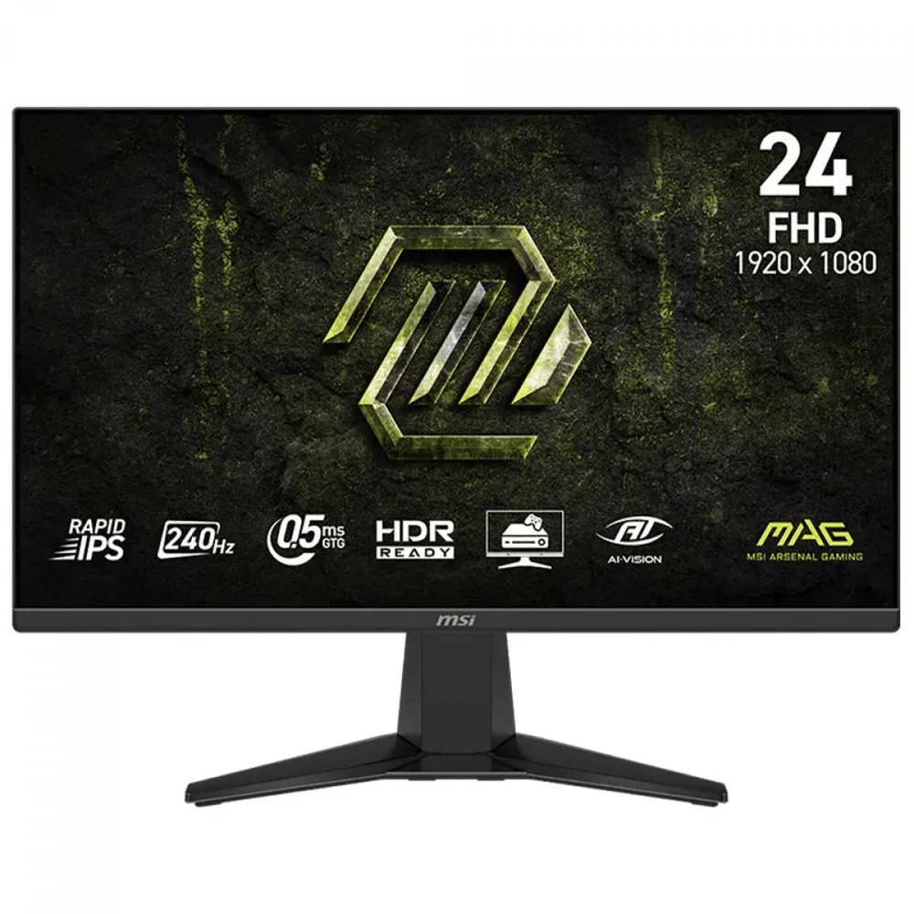 Monitor Gamer Msi Mag 245f X24, 24 Pol, Full Hd, Rapid Ips, 0.5ms, 240hz, 112% SRGB, Freesync Premium, HDMI/dp