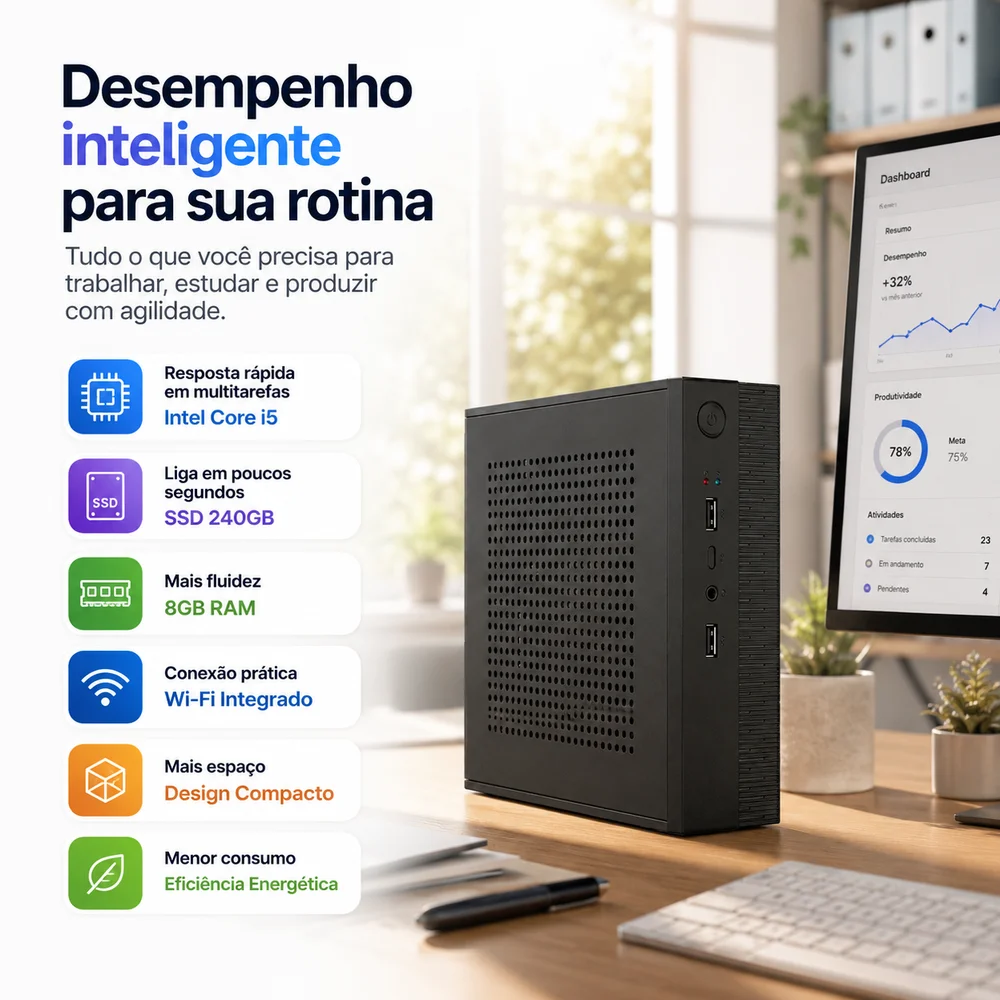 Mini PC Nuc Intel Core i5 8GB Ram SSD 240GB Wifi