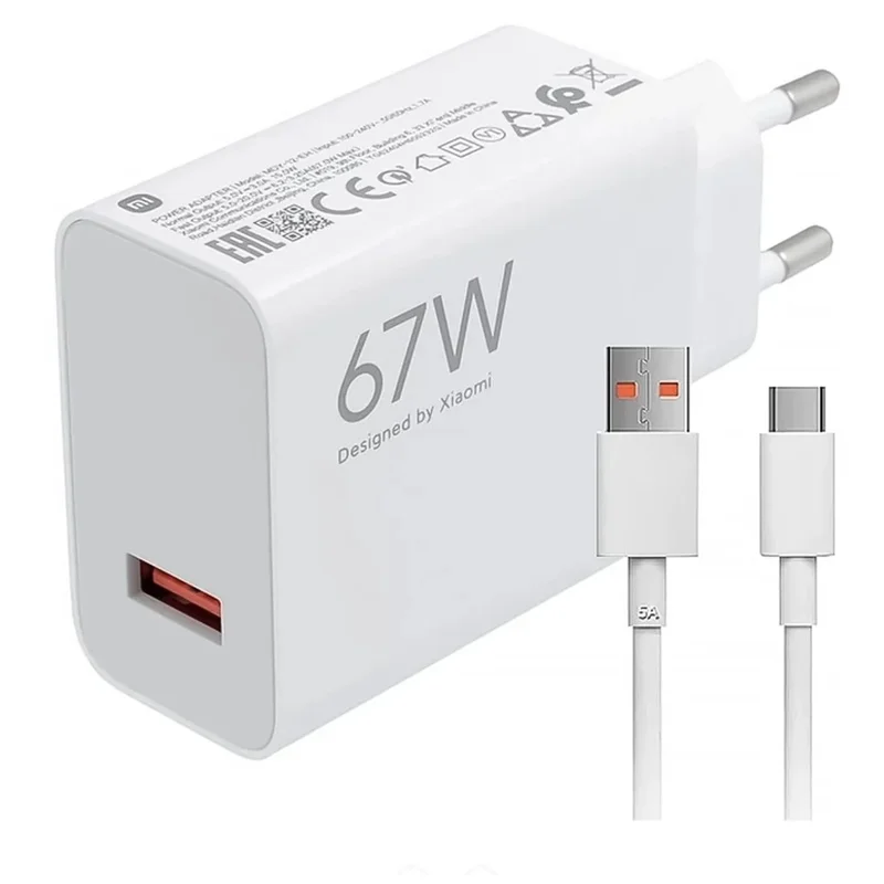 Carregador Xiaomi 67w Charging Kit Usb-a Com Cabo Tipo-c Bivolt