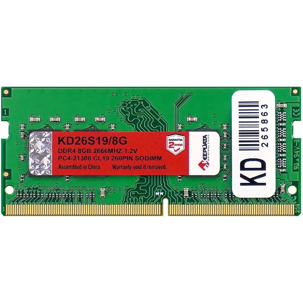 Memória Ram Keepdata Kd26s19/8g 8GB Ddr4 2666mhz Sodimm Para Notebook PC Laptop Alta Performance Upgrade Estabilidade 1.2v Cl19 Memória Ram Keepdata Kd26s19/8g 8GB Ddr4 2666mhz Sodimm Para Notebook PC Laptop Alta Performance Upgrade Estabilidade 1.2v Cl19