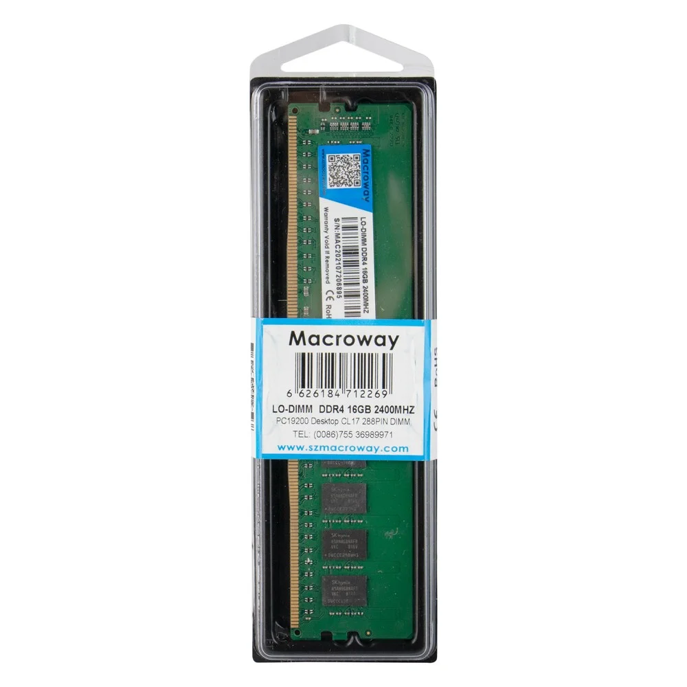 Imagem 2 de 2 do produto Memória Ram Macroway 16gb Ddr4 2400mhz Lo-dimm PC Desktop Udimm Alta Performance Estabilidade Upgrade Computador Memória Desktop 16gb Ddr4