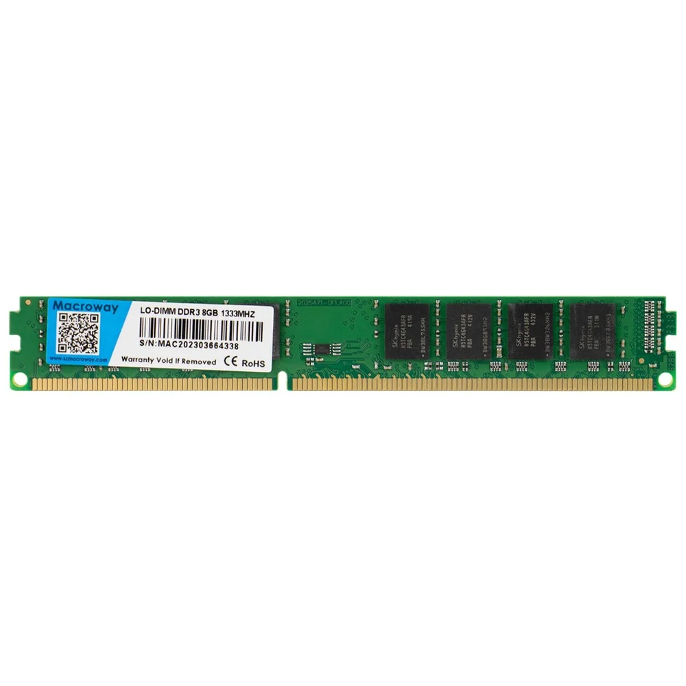 Memória Ram Macroway 8GB Ddr3 1333mhz Udimm PC Desktop Dimm Cl9 1.5v Memória Para Computador Upgrade De Performance Estável