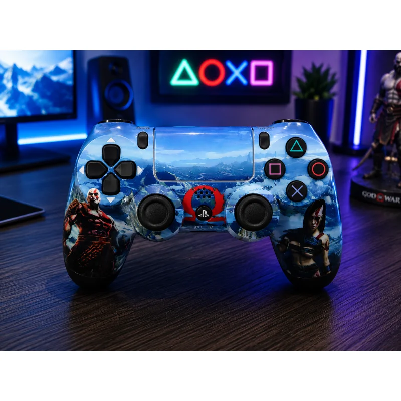 Imagem 2 de 4 do produto Controle Sem Fio Compatível Com Play4 Ps4 Playstation 4 / Slim / Pro / PC E Smart Tvs Samsung Personalizado Cor:azul Azu