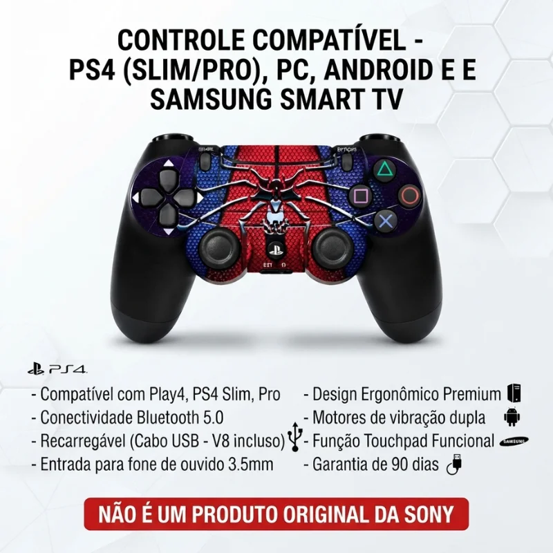 Controle Sem Fio Compatível Com Play4 Ps4