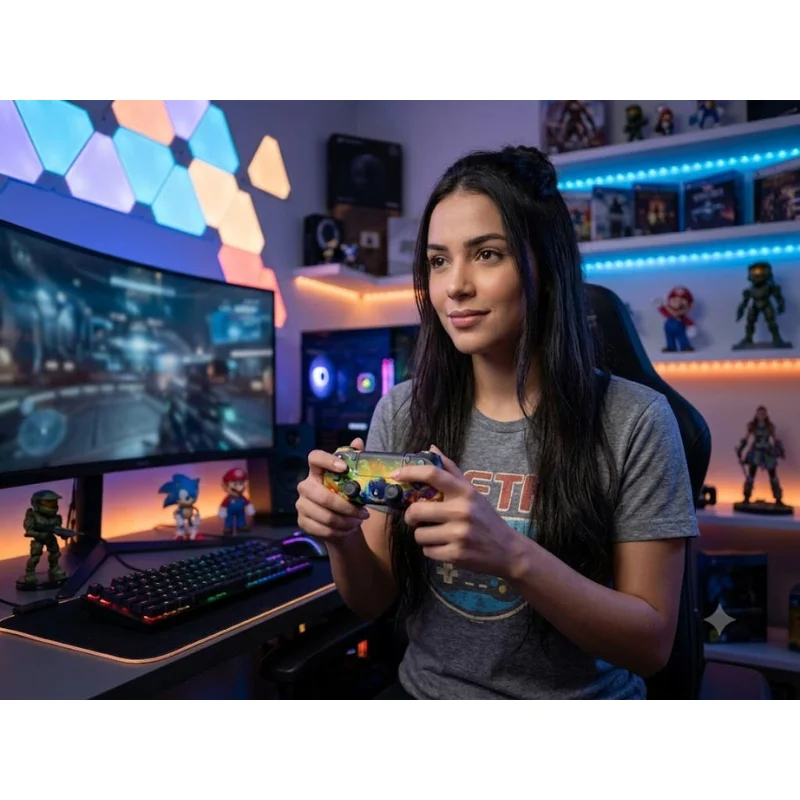 Imagem 3 de 4 do produto Controle Sem Fio Compatível Com Play4 Ps4 Playstation 4 / Slim / Pro / PC E Smart Tvs Samsung Personalizado