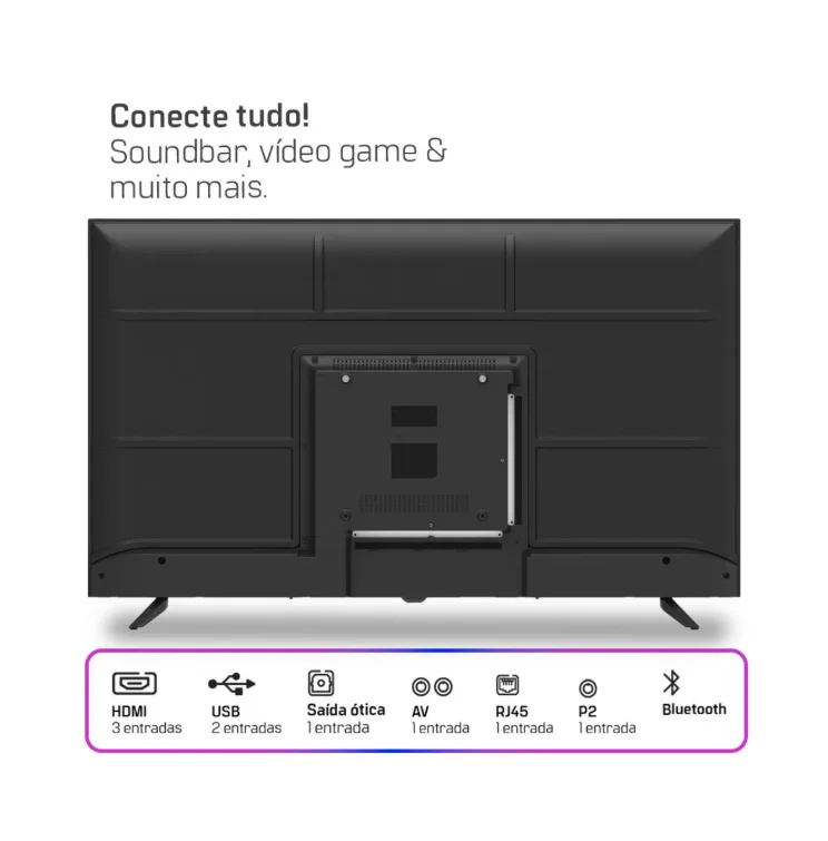 Imagem 3 de 5 do produto Smart Tv Hq 40" Full Hd Tela Sem Bordas Android 12 Hqs40nkh