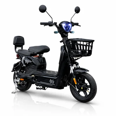 Bicicleta Elétrica Jy Mw 500w Sem Cnh 3 Velocidades Couro Cor:preto