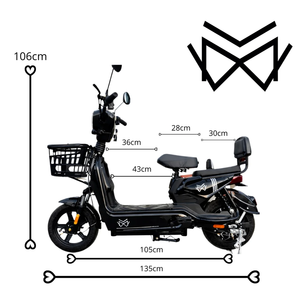 Imagem 2 de 5 do produto Bicicleta Elétrica Jy Mw 500w Sem Cnh 3 Velocidades Couro Cor:preto