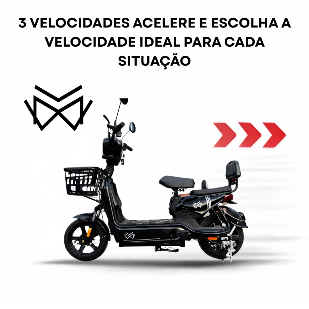 Imagem 4 de 5 do produto Bicicleta Elétrica Jy Mw 500w Sem Cnh 3 Velocidades Couro Cor:preto
