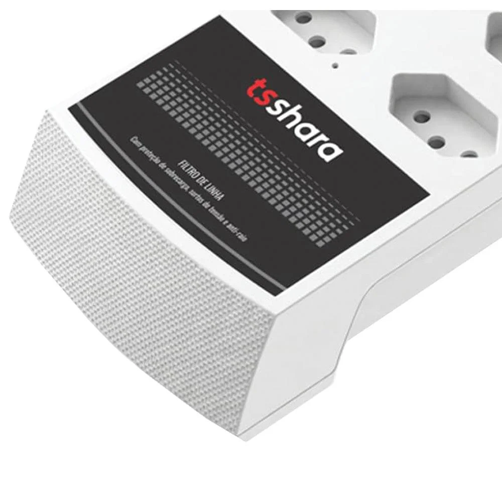 Protetor Dps Ts Shara C/ 8 Tomadas 10a Biv/biv Branco - 631