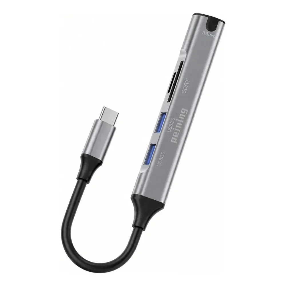 Imagem 1 de 4 do produto Hub Tipo C 5 Em 1 (2xusb2.0, 1xusb3.0, Micro Sd, Tf) Peining Pei-hub23