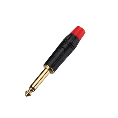 Kit Com 10 Conectores P10 Mono Cirilo Cabos Vermelho