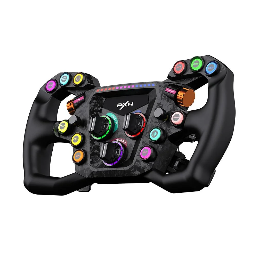Imagem 2 de 5 do produto Volante Gamer Pxn Gt One Alta Performance Para Simuladores Iluminação RGB - Rosa
