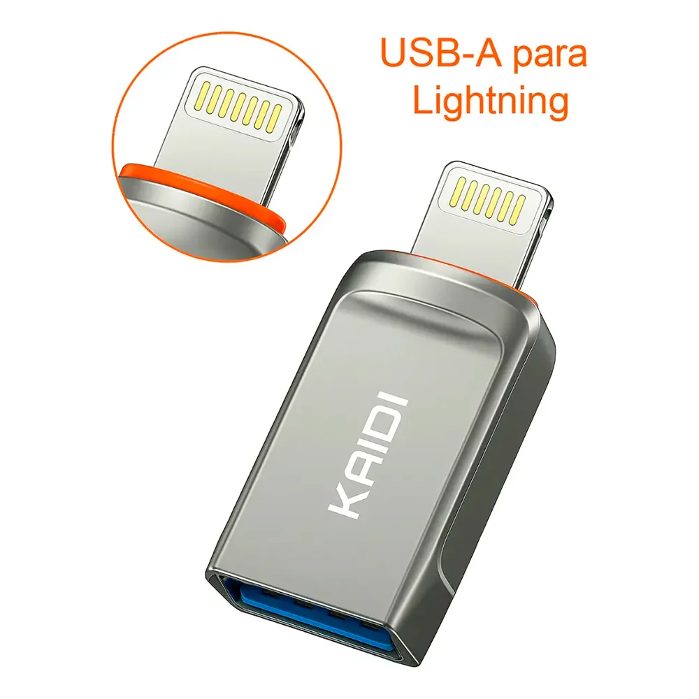Imagem 3 de 5 do produto Adaptador Lightning Para Usb Kaidi Kd-2524a Usb Para Ios Otg Transmissão Rápida