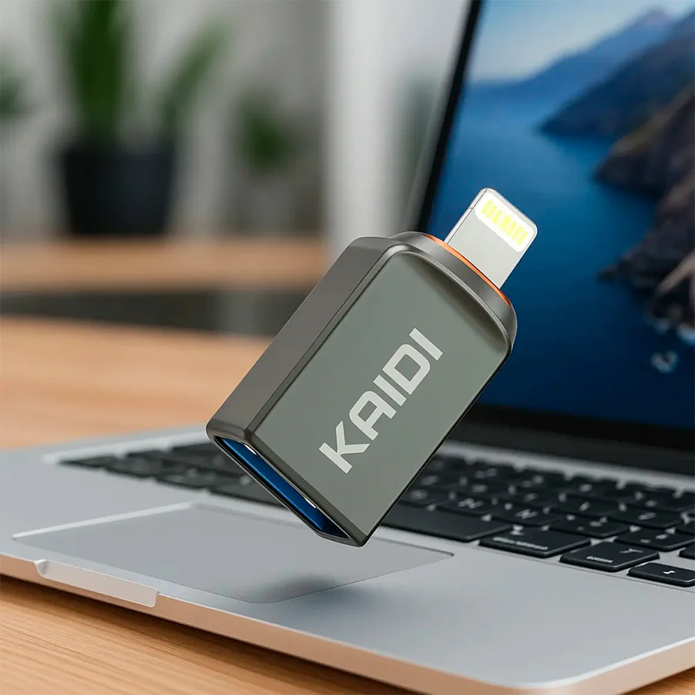 Imagem 4 de 5 do produto Adaptador Lightning Para Usb Kaidi Kd-2524a Usb Para Ios Otg Transmissão Rápida