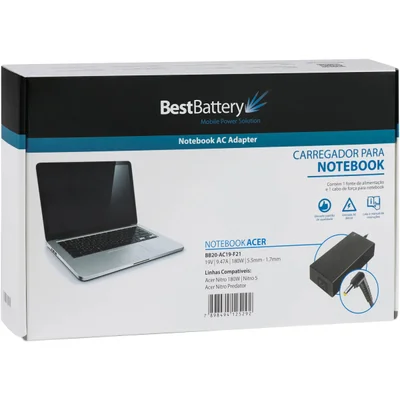 Fonte Carregador Para Notebook Acer 19v 9.47a 180w 5.5x 1.7mm Bb20-ac19-f21 Bestbattery