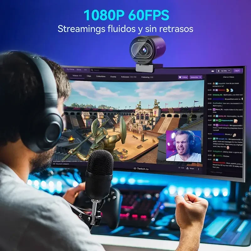 Imagem 2 de 4 do produto Webcam Emeet S600 4k Usb Para PC - Sensor Sony, Autofoco Pdaf, 60fps, 2 Microfones, Com Tripé