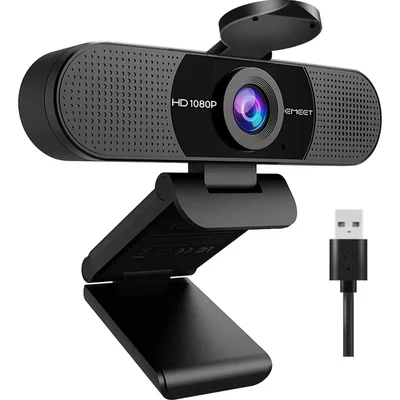 Webcam Emeet C960 Full Hd 1080p Usb Para PC - Microfone Integrado, Tampa De Privacidade, Plug & Play