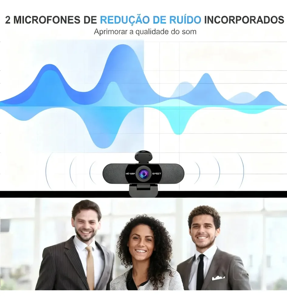 Imagem 4 de 4 do produto Webcam Emeet C960 Full Hd 1080p Usb Para PC - Microfone Integrado, Tampa De Privacidade, Plug & Play