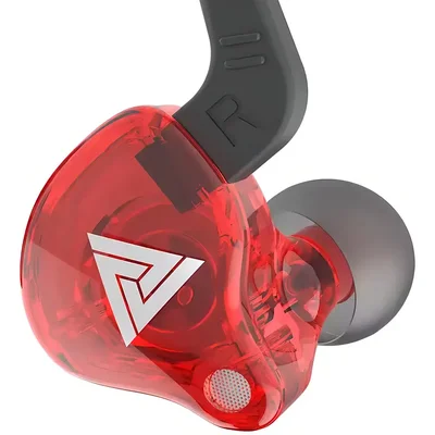 Fone De Ouvido Intra-auricular Qkz Ak6 Com Microfone P2 3,5mm - Vermelho