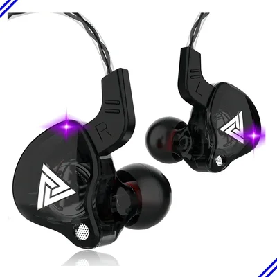 Fone De Ouvido Intra-auricular Qkz Ak6 Com Microfone P2 3,5mm - Preto