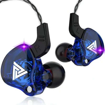 Fone De Ouvido Intra-auricular Qkz Ak6 Com Microfone P2 3,5mm - Azul