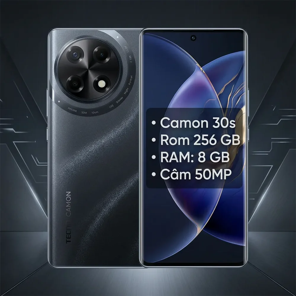 Imagem 3 de 5 do produto Smartphone Tecno Camon 30s 4g 256gb 8GB Ram Preto