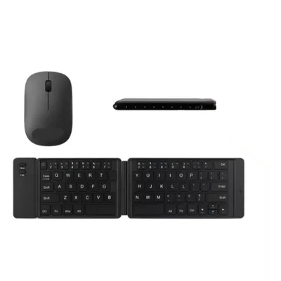 Kit Teclado Dobrável Bluetooth Portátil E Mouse Sem Fio Wireless - Portabilidade