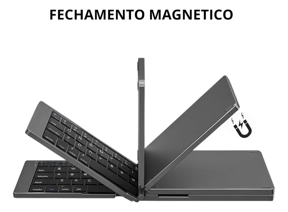 Imagem 2 de 5 do produto Kit Teclado Dobrável Bluetooth Portátil E Mouse Sem Fio Wireless - Portabilidade