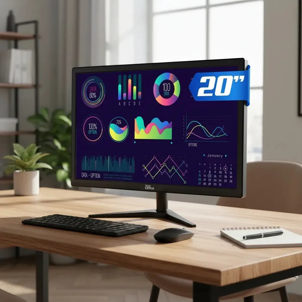 Monitor Dr. Office, 20 Pol, Hd+, 60hz, HDMI/vga, Preto, Do-mn-pd20hsfb1b