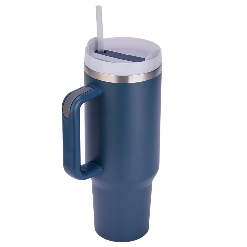Imagem 2 de 3 do produto Copo Térmico Leonidas, 1180ml, Com Canudo, Quente Ou Frio, Metal, Azul Escuro, Ln-gl-st1180mldb