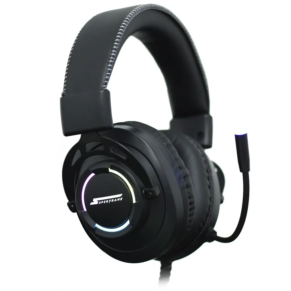 Imagem 2 de 5 do produto Headset Gamer Superframe Aura, 7.1 Surround, RGB, Usb, Black, Aura Sf-h02