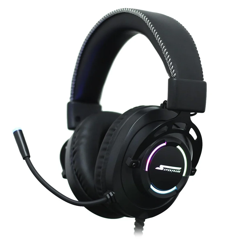 Imagem 3 de 5 do produto Headset Gamer Superframe Aura, 7.1 Surround, RGB, Usb, Black, Aura Sf-h02