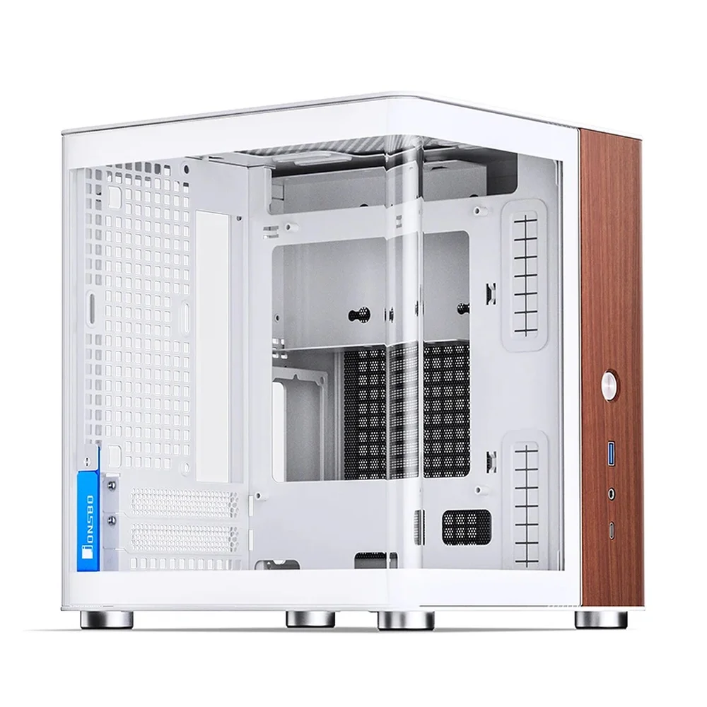 Gabinete Aquário Jonsbo Tk-0 Mini-itx Branco E Madeira