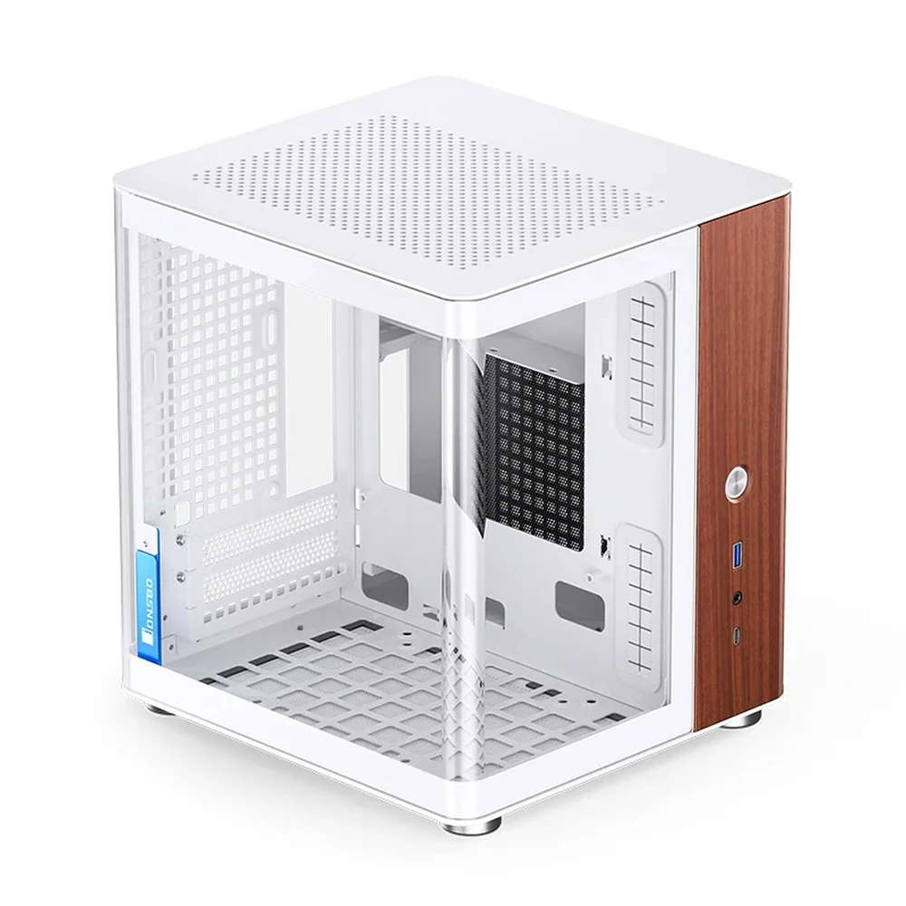 Imagem 2 de 5 do produto Gabinete Aquário Jonsbo Tk-0 Mini-itx Branco E Madeira