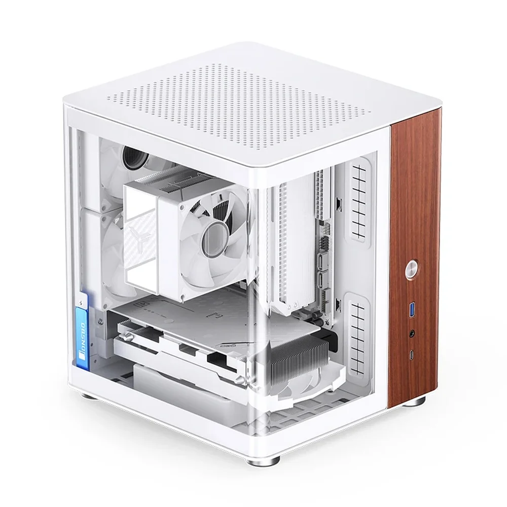 Imagem 5 de 5 do produto Gabinete Aquário Jonsbo Tk-0 Mini-itx Branco E Madeira