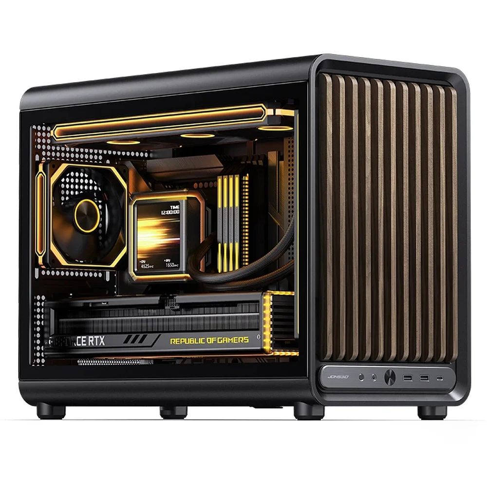 Imagem 5 de 5 do produto Gabinete Premium Jonsbo D33 Wood M-atx Preto E Madeira