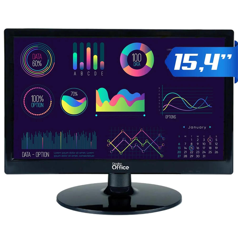 Monitor Dr. Office, 15.4 Pol, Hd, 75hz, HDMI/vga, Mdr-0501-15 Monitor Dr. Office, 15.4 Pol, Hd, 75hz, HDMI/vga, Mdr-0501-15