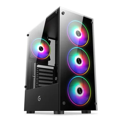 Gabinete Gamer R61b Black Atx Com Fans RGB 120mm Brx