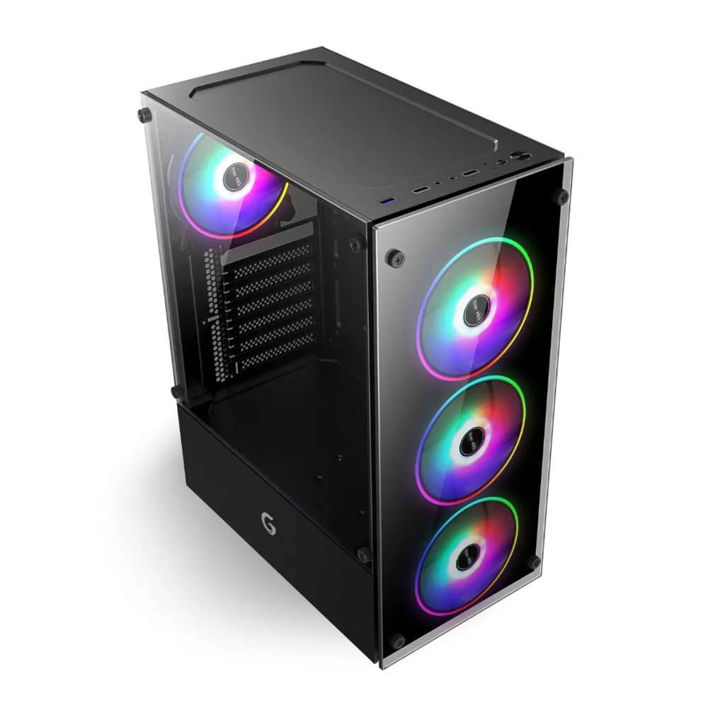 Imagem 2 de 5 do produto Gabinete Gamer R61b Black Atx Com Fans RGB 120mm Brx