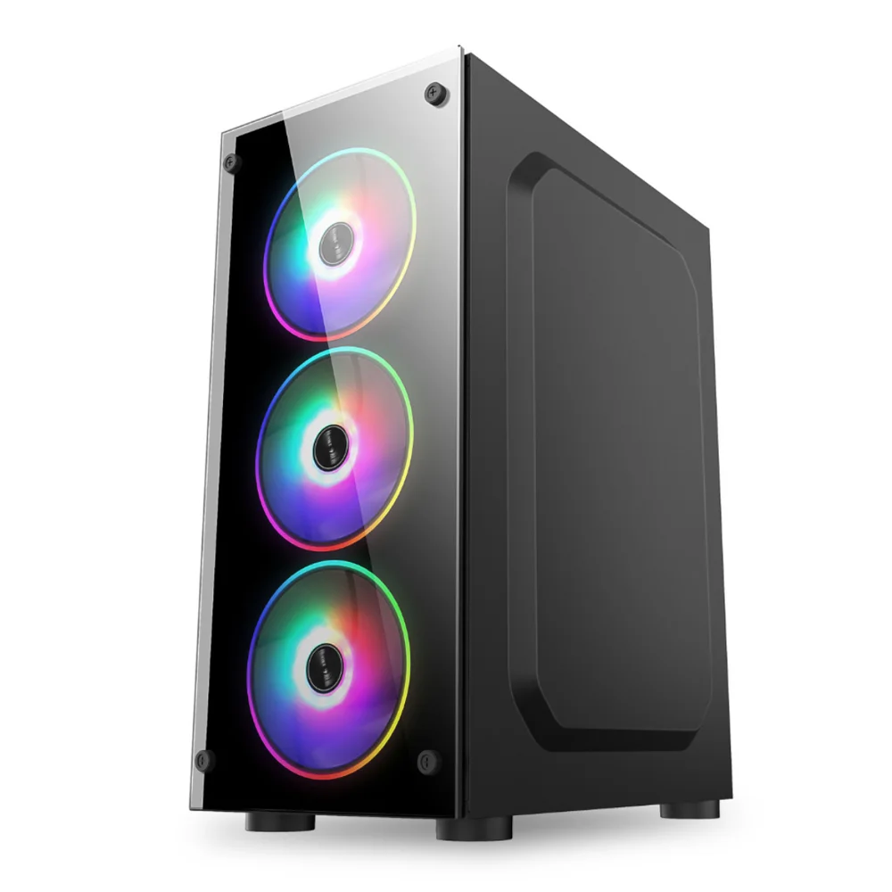 Imagem 5 de 5 do produto Gabinete Gamer R61b Black Atx Com Fans RGB 120mm Brx