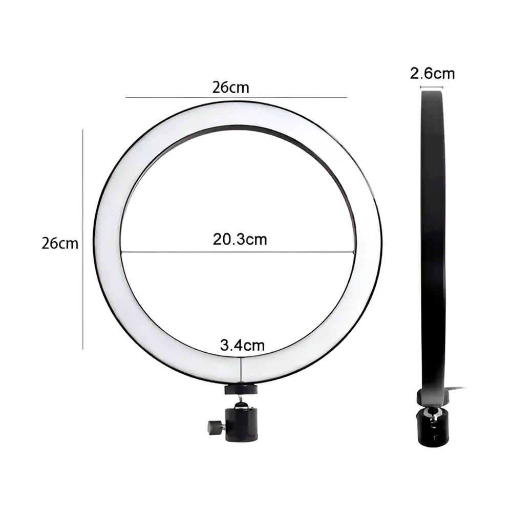 Imagem 2 de 5 do produto Ring Light  Aro 10 " Com Suporte LED Luz Foto Vídeo
