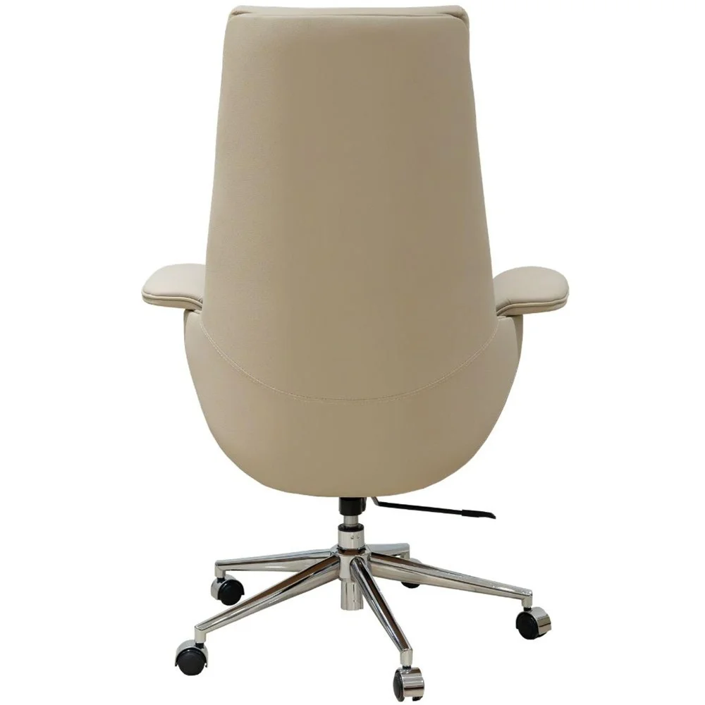 Imagem 3 de 5 do produto Cadeira Escritório Presidente Star Domann Design Composê Cinza Pu Off-white Base Metal