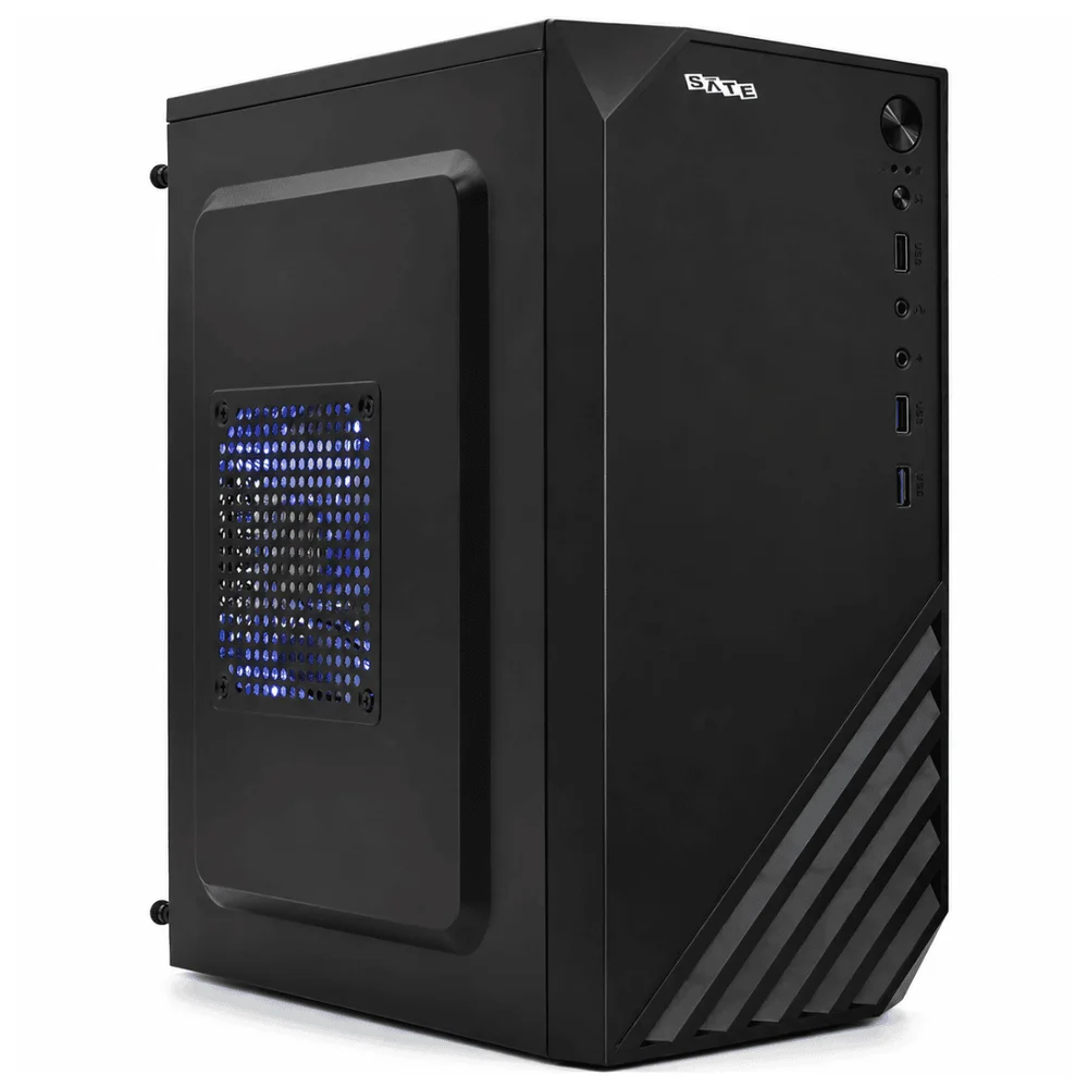 Gabinete Satellite 8202k Micro Atx Preto Com Cooler LED Azul