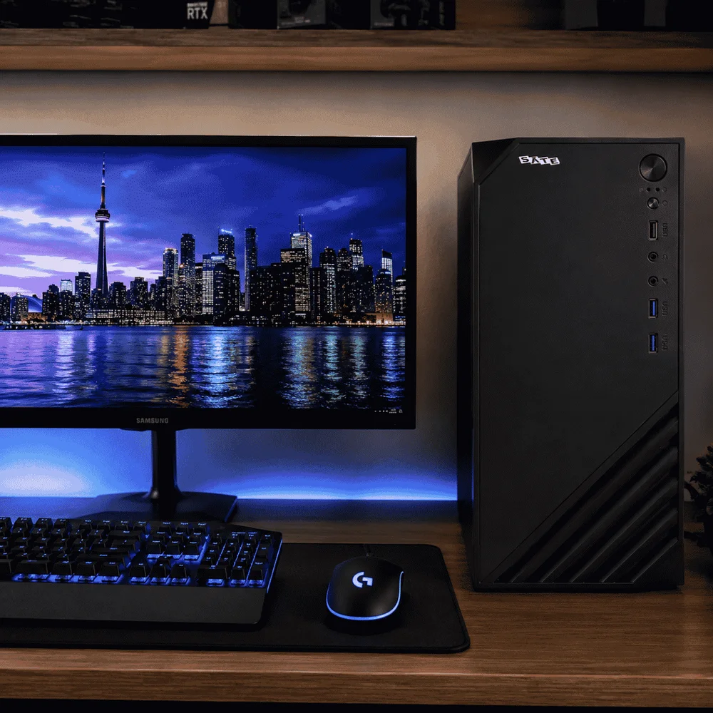 Imagem 3 de 4 do produto Gabinete Satellite 8202k Micro Atx Preto Com Cooler LED Azul