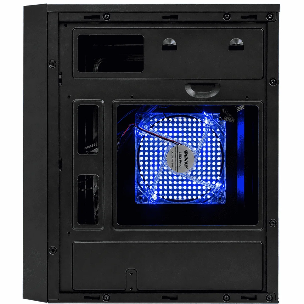 Imagem 4 de 4 do produto Gabinete Satellite 8202k Micro Atx Preto Com Cooler LED Azul
