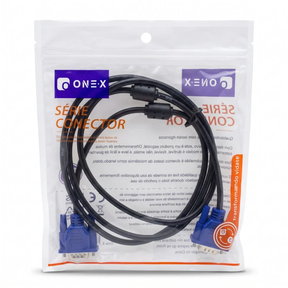 Imagem 3 de 5 do produto Cabo Vga Para Monitor 1.5 Mt Macho X Macho, Onex, 1201