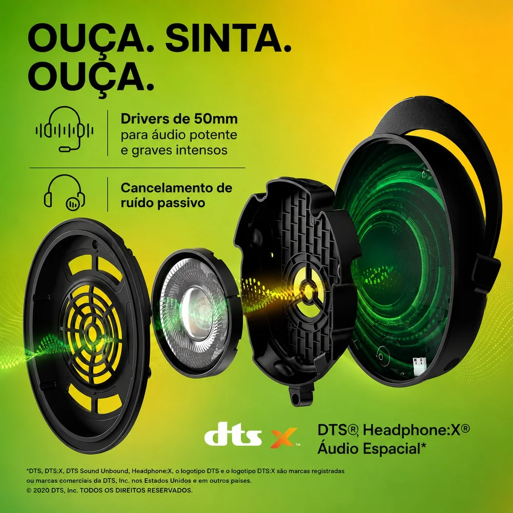 Imagem 3 de 5 do produto Headset Gamer Com Fio Hyperx Cloud Stinger 2 Para WINDOWS E PC Com Dts-x, P3, Driver De 50mm